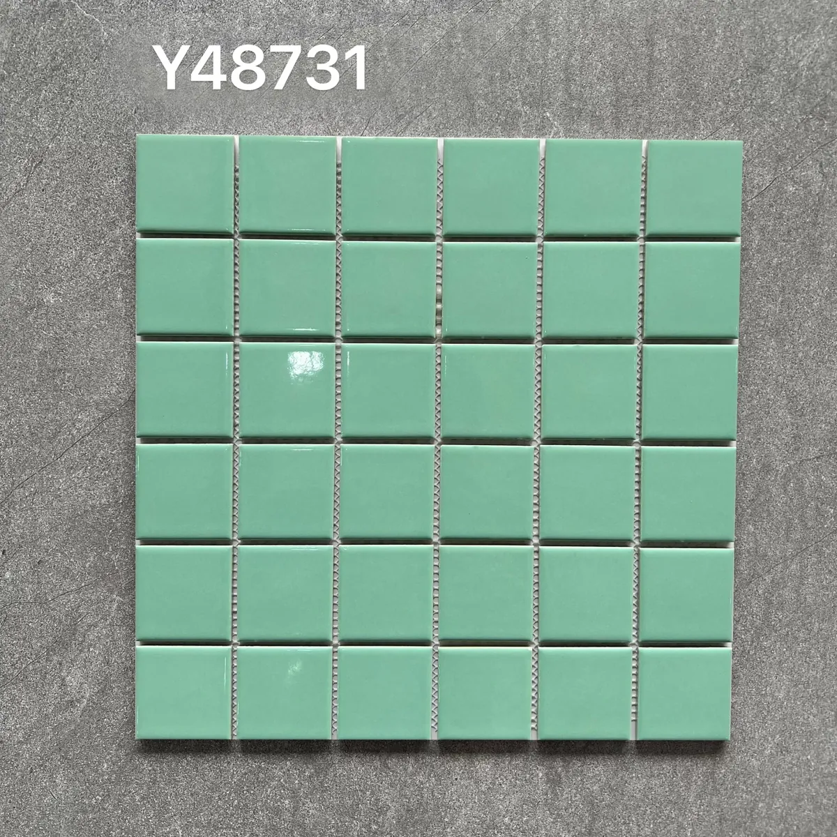 Green square glazed porcelain mosaic selection