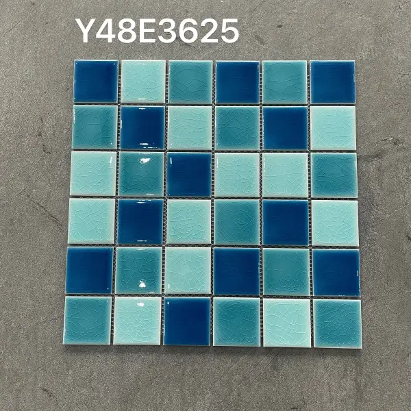 Glazed porcelain mosaic, 48 x 48 mm, selection 002
