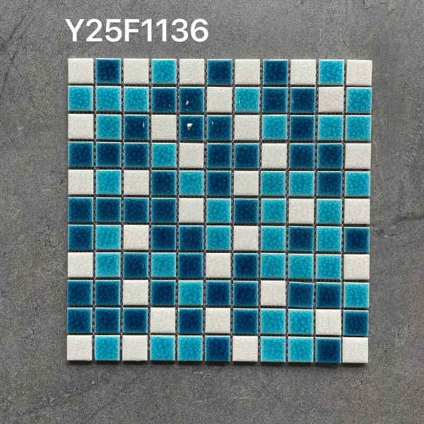Glazed porcelain mosaic, 25 x 25 mm, selection 009