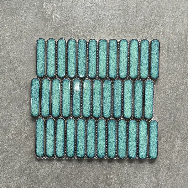 Glazed porcelain mosaic, 23 x 98 mm slim format, selection 023