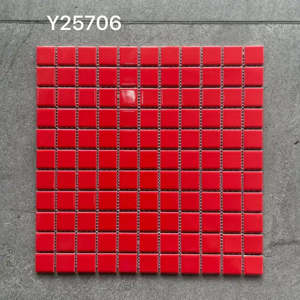 Glazed porcelain mosaic, 25 x 25 mm, selection 038