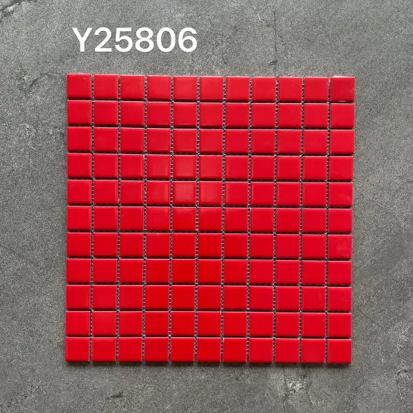Glazed porcelain mosaic, 25 x 25 mm, selection 041