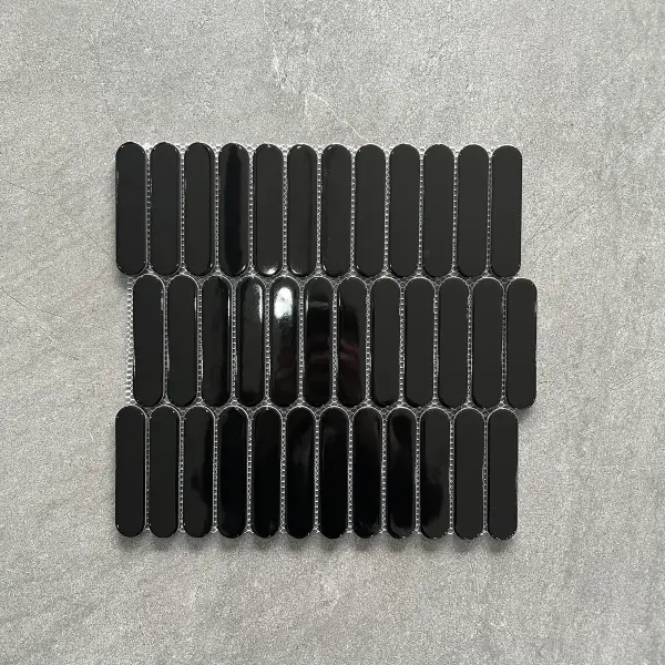 Glazed porcelain mosaic, 23 x 98 mm slim format, selection 053