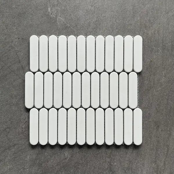 Glazed porcelain mosaic, 23 x 98 mm slim format, selection 074