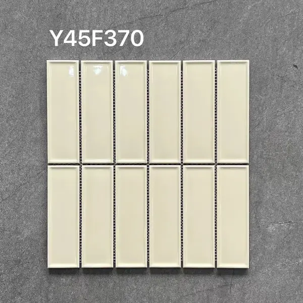 Glazed porcelain mosaic, 45 x 145 mm strip, selection 121