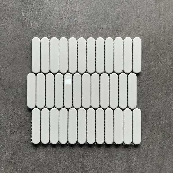 Glazed porcelain mosaic, 23 x 98 mm slim format, selection 133