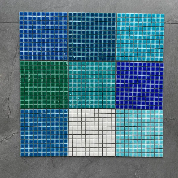 Glazed porcelain mosaic, 25 x 25 mm, selection 193