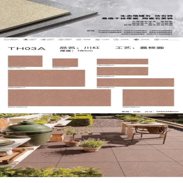 TH03A granite stone-look tile, lychee surface, 18 mm