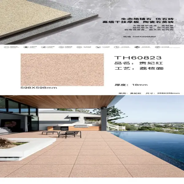 TH60823 granite stone-look tile, lychee surface, 18 mm