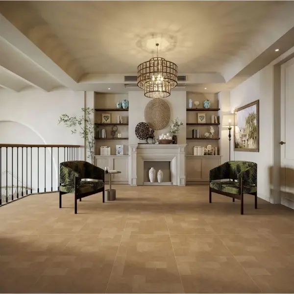 600 x 1200 mm wood-look tile application scene, selection 001