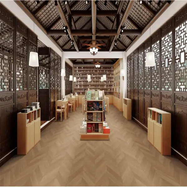 600 x 1200 mm wood-look tile application scene, selection 002