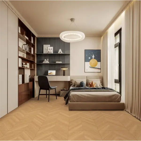 600 x 1200 mm wood-look tile application scene, selection 009