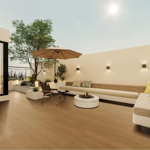 600 x 1200 mm wood-look tile application scene, selection 013