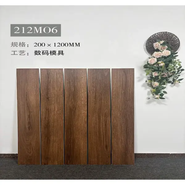 Indoor wood-look strip tile, 200 x 1200 mm, Series B selection 031